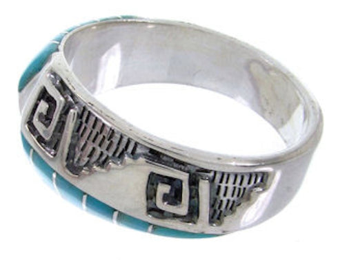 Turquoise Southwestern Inlay Ring Size 6-1/2 BW68464